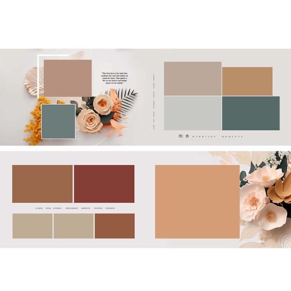 20 Premium Floral Album Sheets – Luxury PSD Album Designs
